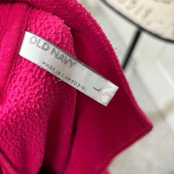 Juniors Hot Pink Long-Sleeve Fleece Pull-Over Jacket with Neck Zip - Picture 8 of 8